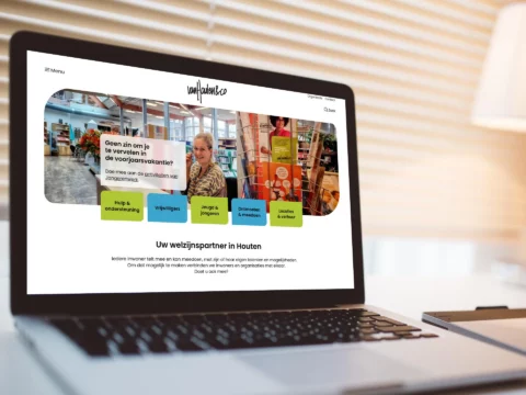 Impressie van homepage Van Houten & Co op een scherm.